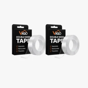 Vxqo Transparent Nano Tape Pack of 2 Strong Double Sided Adhesive Reusable Washable Mounting Tape Multipurpose for Walls Glass Tiles Metal Home Office DIY Decor Fixing