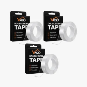 Vxqo Transparent Nano Tape Pack of 3 Strong Double Sided Adhesive Reusable Washable Mounting Tape Multipurpose for Walls Glass Tiles Metal Home Office DIY Decor Fixing