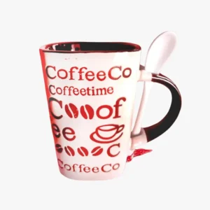 Stylish Ceramic Coffee Mug with Spoon Microwave Safe for Tea Coffee Milk Office Gift for Men Women Kids Multicolor Daily Use Home Kitchen Durable Premium